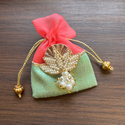 Half & half Coin Bags - Lotus