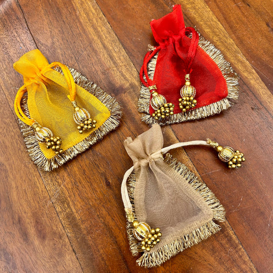 Sheer with Gold Lace Coin Bag