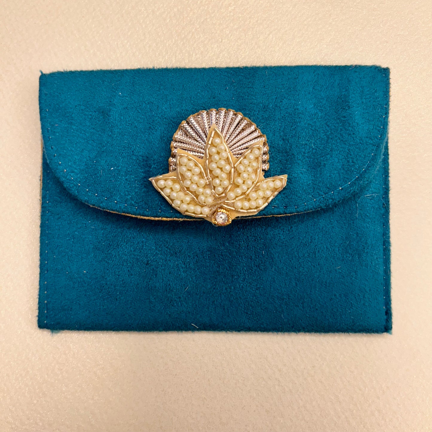 Suede with Lotus flower Envelope - Small