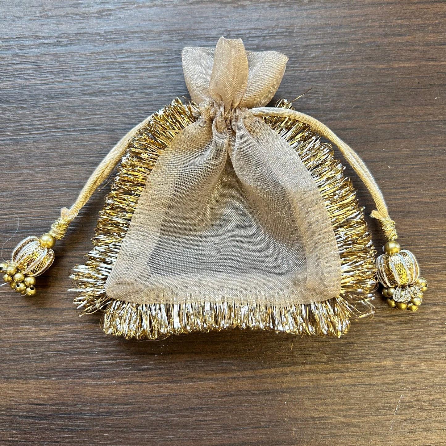 Sheer with Gold Lace Coin Bag