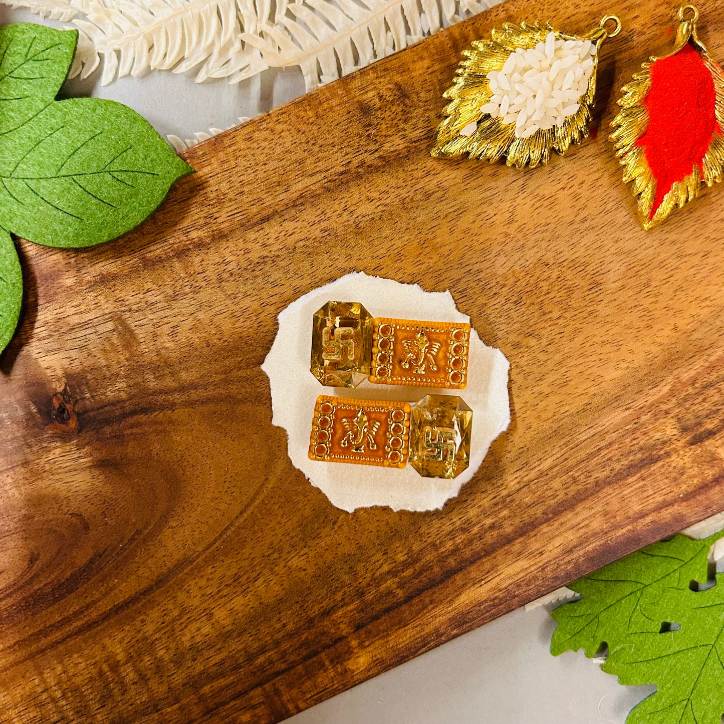 Rectangular stone & Ganeshji Soon