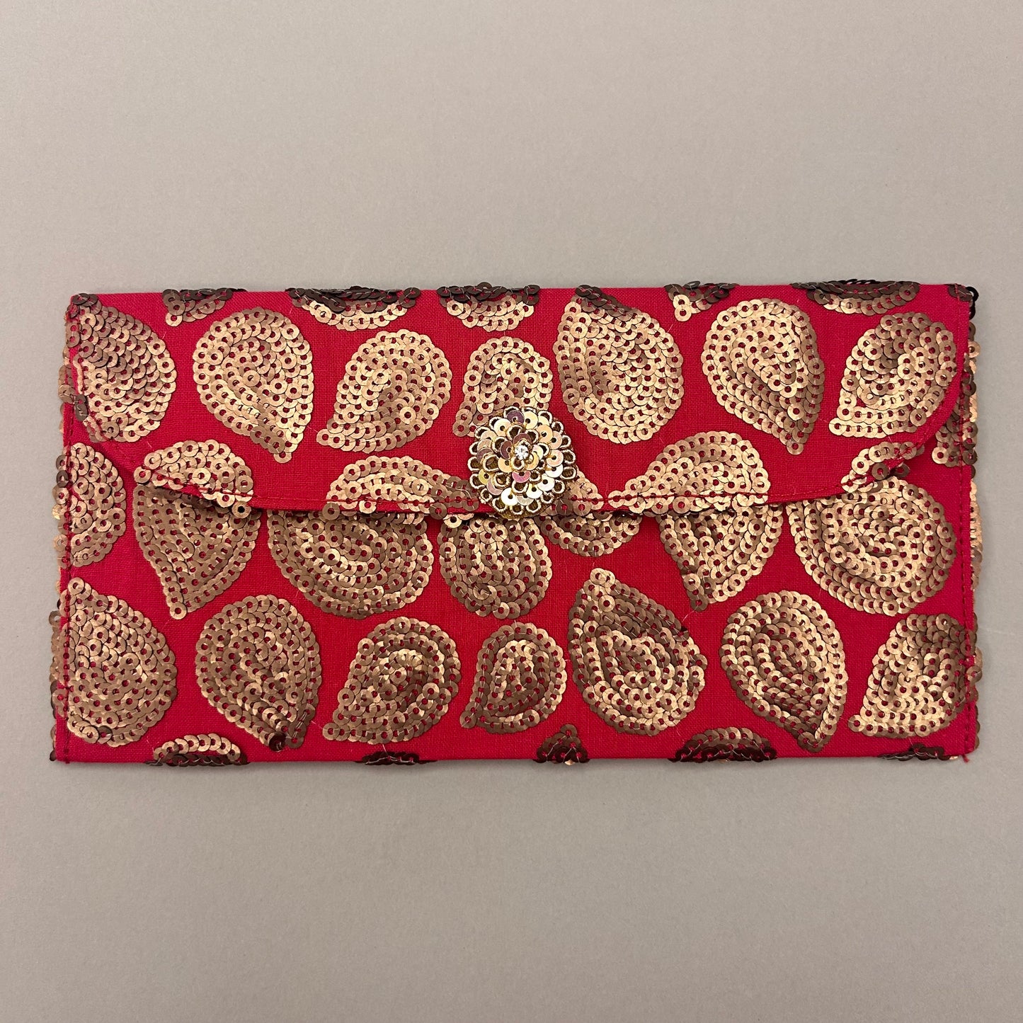 Maroon Antique Fabric Envelope