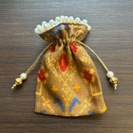 Patola with pearl beads Pasa Bags