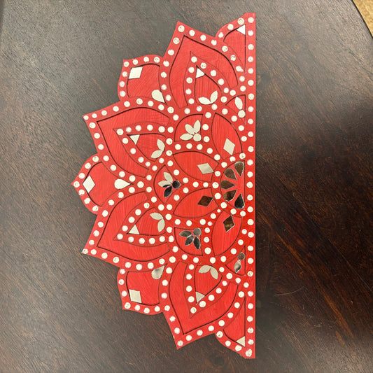 Red Semi Circle Rangoli - 13"