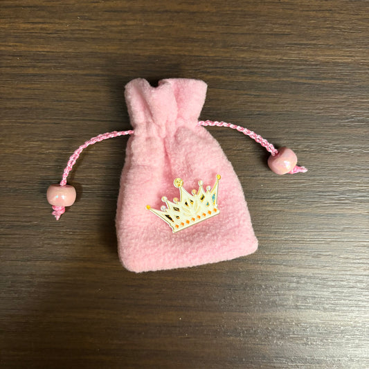 Furry Coin Bag with Crown
