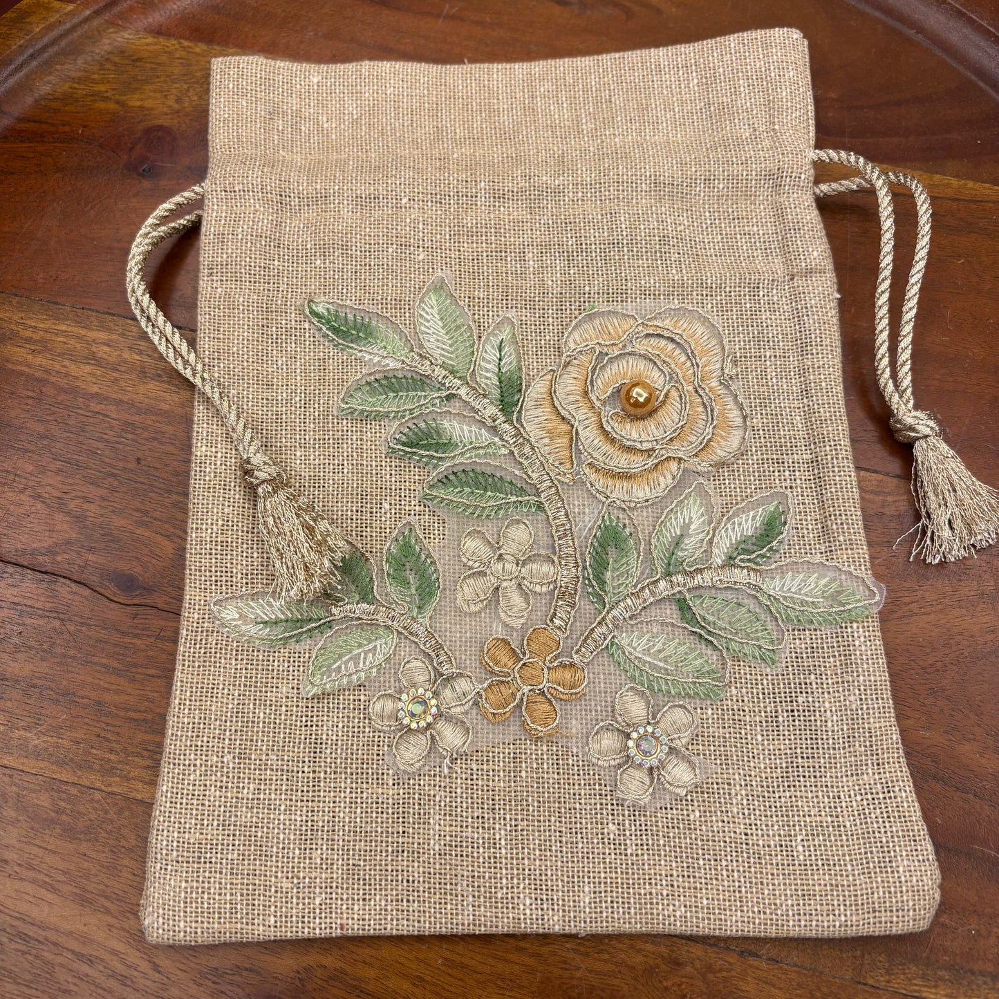 Jute Potli With Flowers