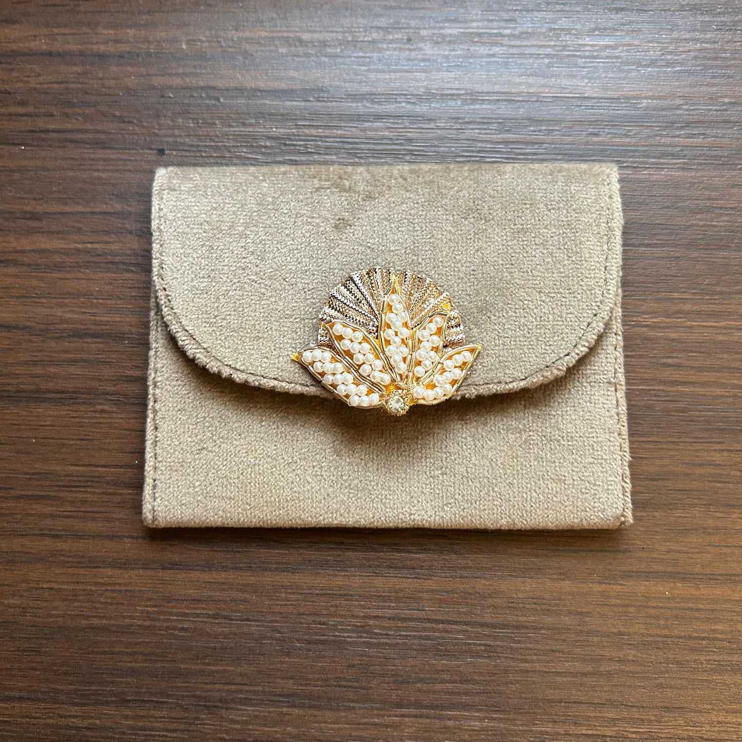 Suede with Lotus flower Envelope - Small