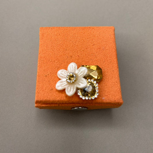 Suede Ginni Box with Pearl Flower