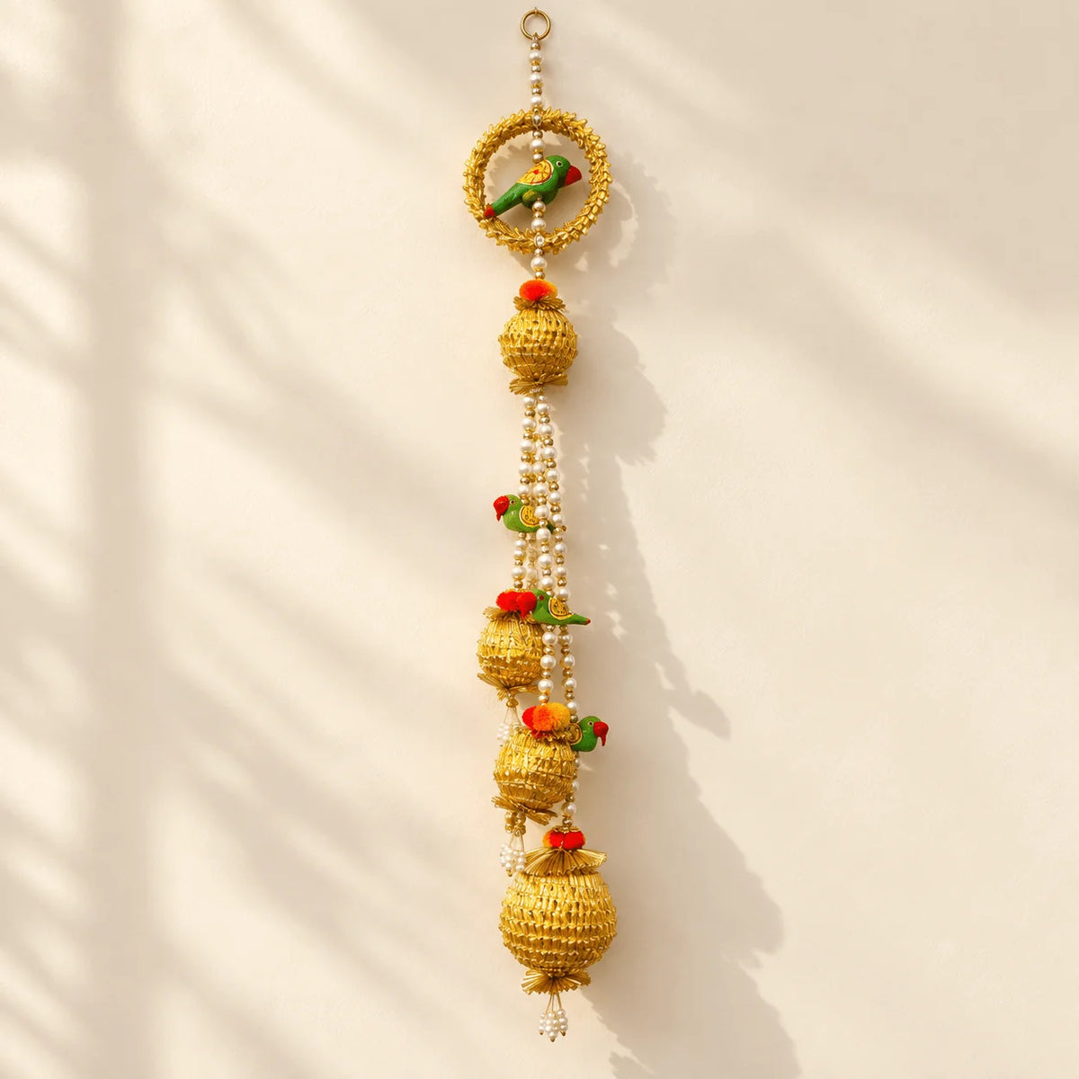 Big Colourful Gota Balls with Parrot Hanging