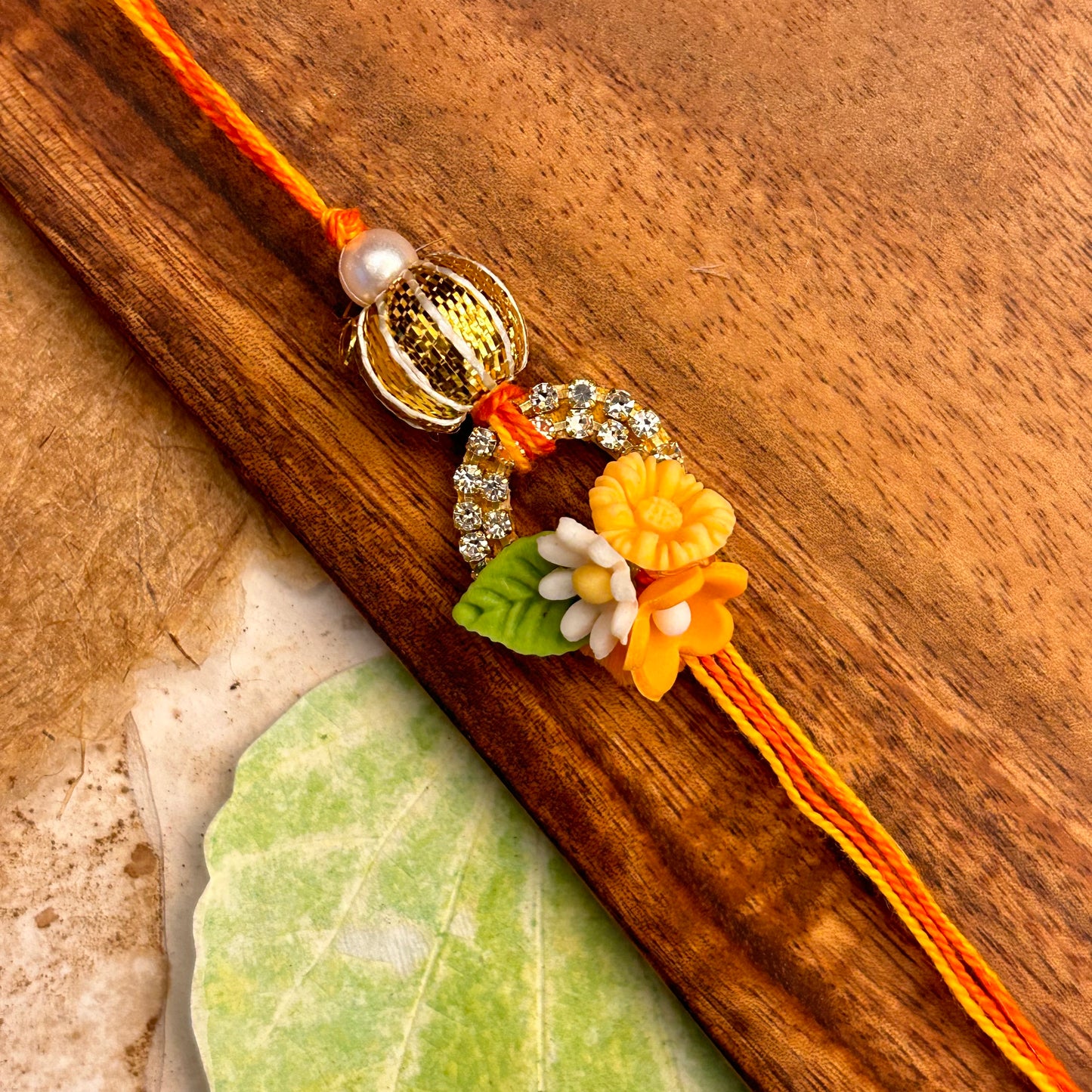 Stone ring with clay Flower Chakalya