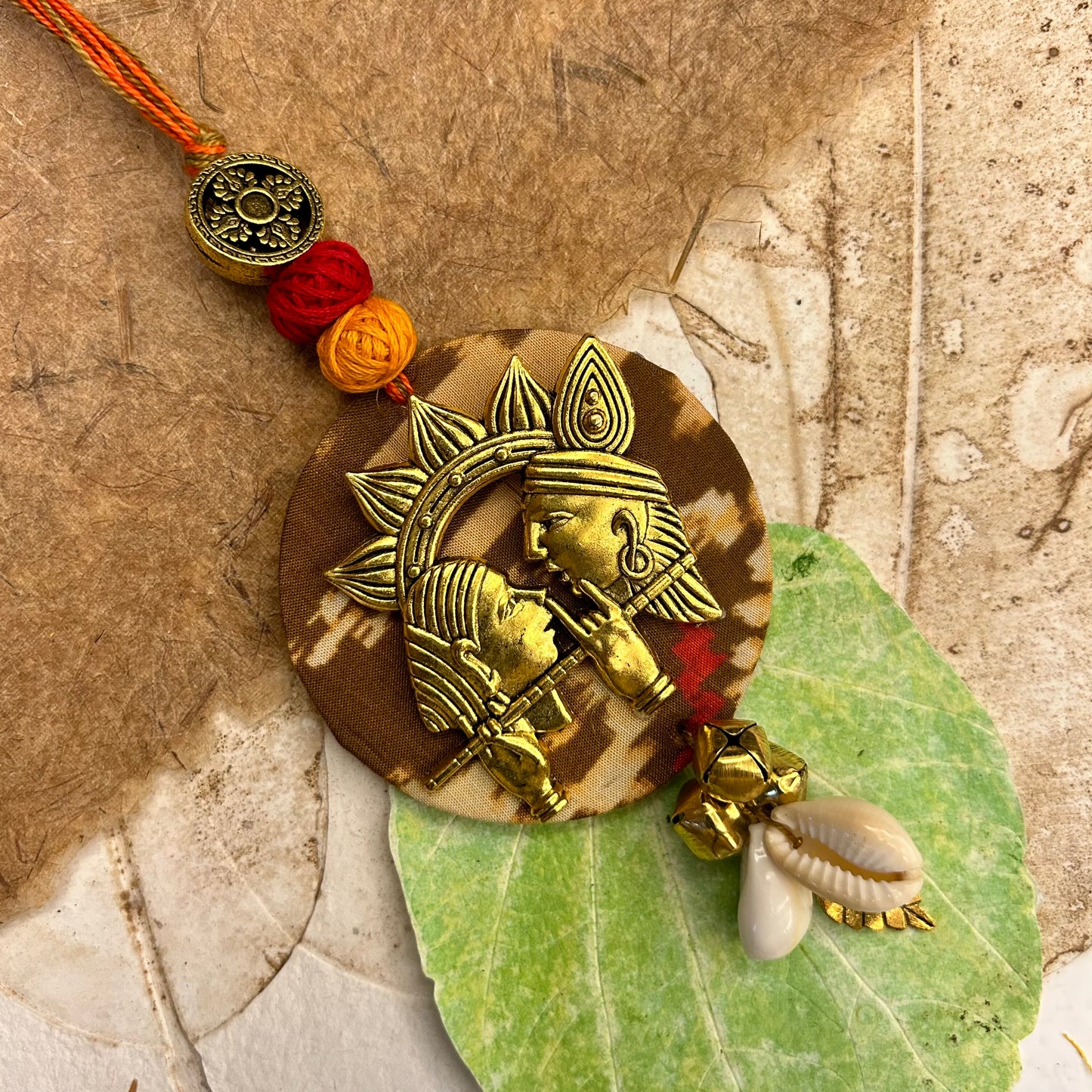 Radha Krishna on round patola lumba