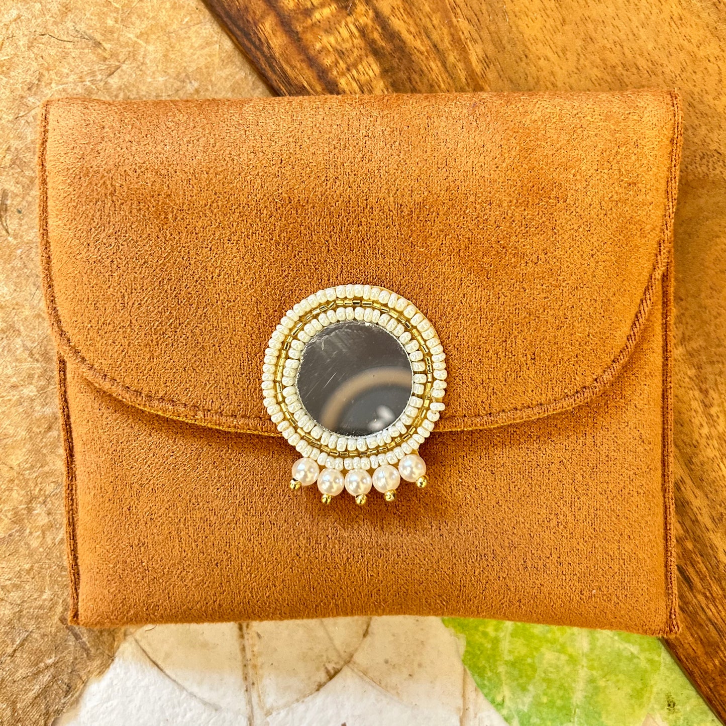 Mirror Motif Suede Foam Envelope - Medium