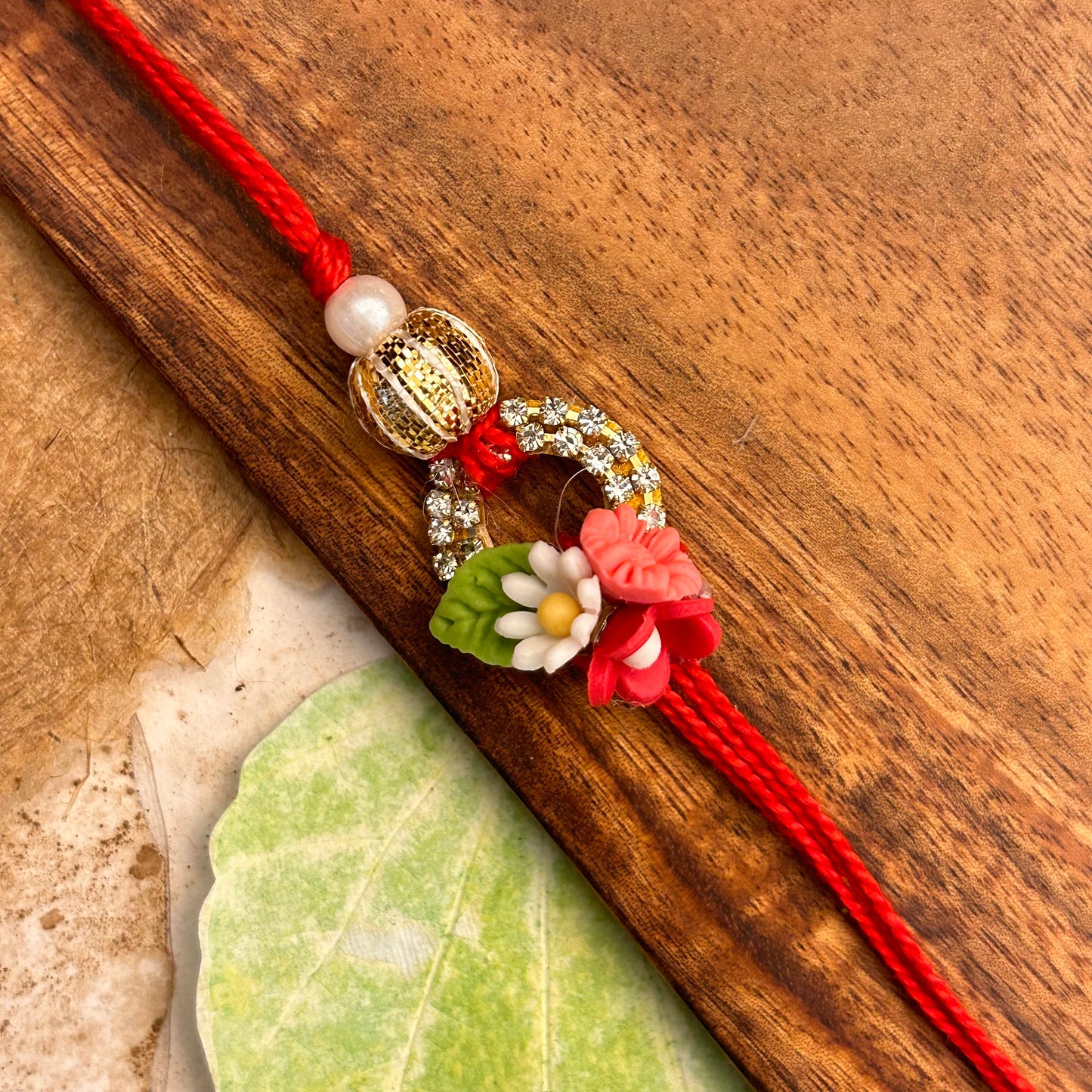 Stone ring with clay Flower Chakalya