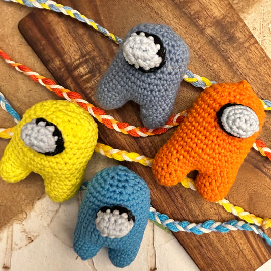 Among Us Crochet Rakhi - handcrafted kids' rakhi for boys | Traditions4u