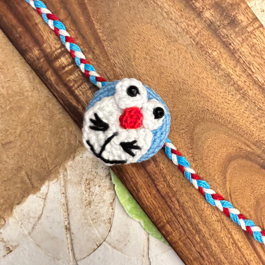 Doremon Crochet Rakhi - handcrafted kids' rakhi for boys | Traditions4u