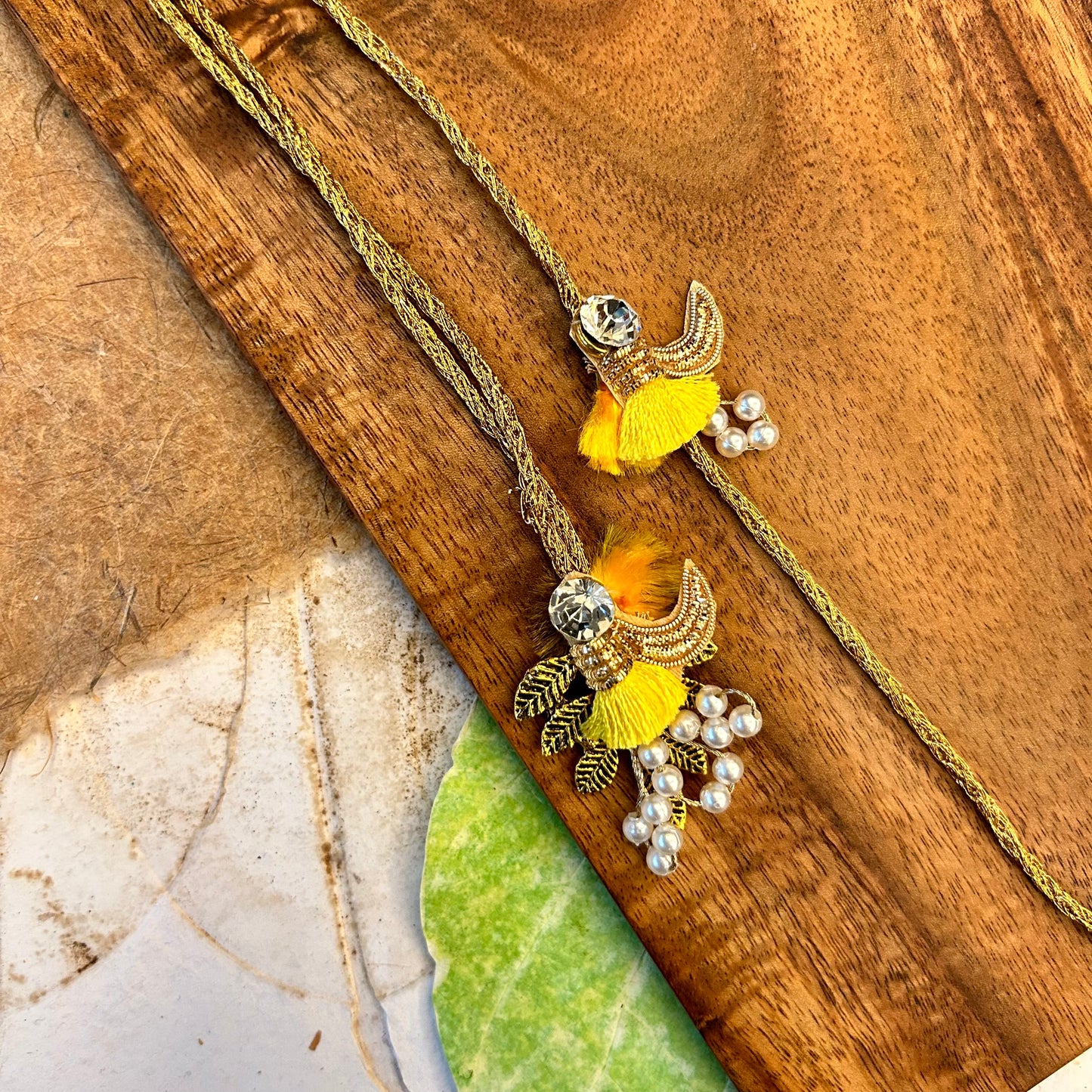 Golden Leaf & Tassle Set
