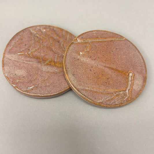 Flower Imprint Ceramic Coasters