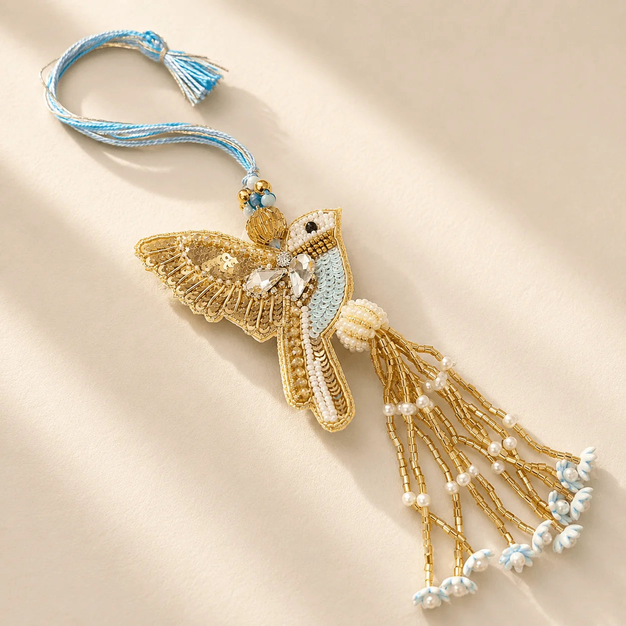 Blue Bird with Mini Floral Hangings