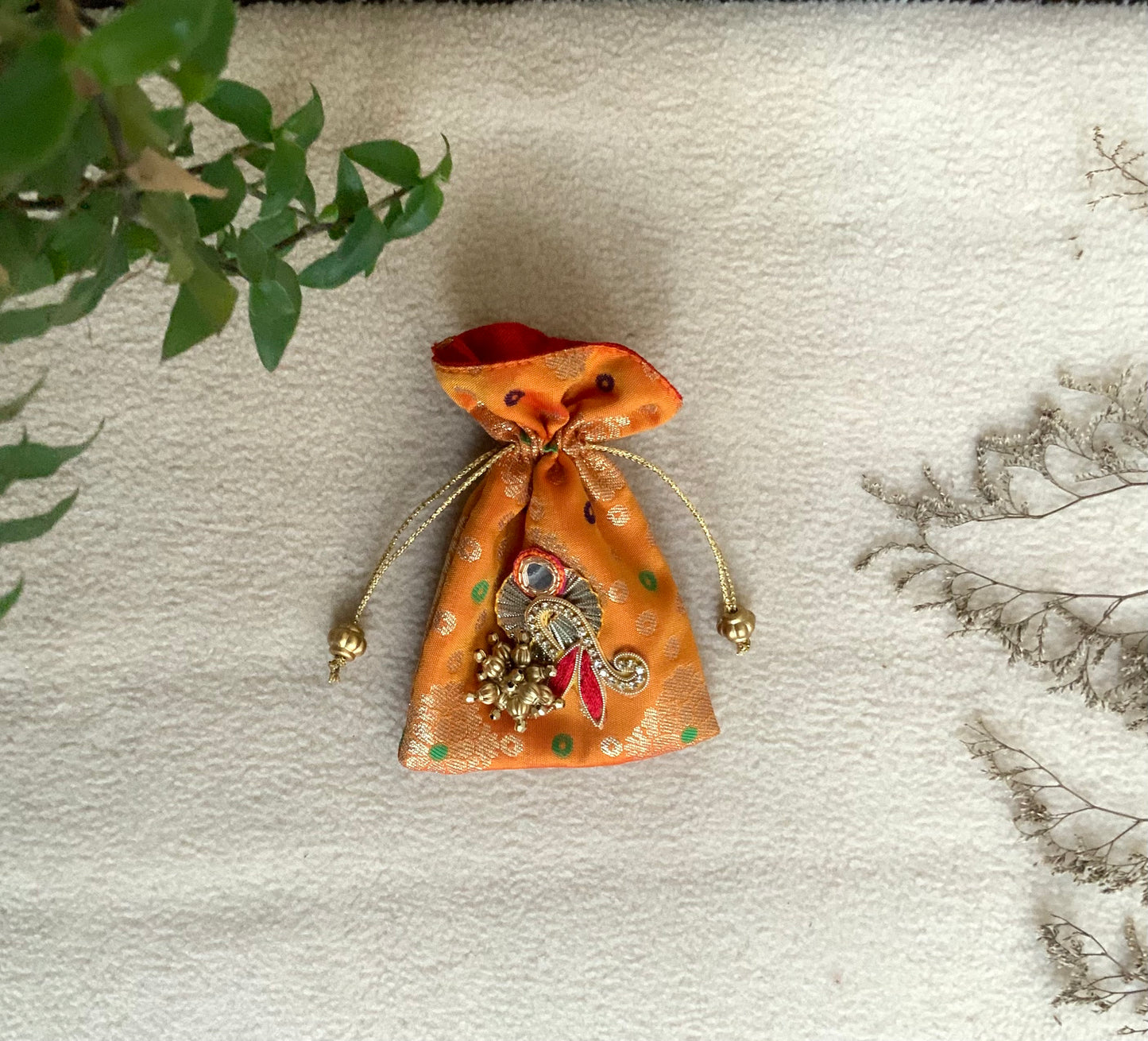 Melange on Orange brocade