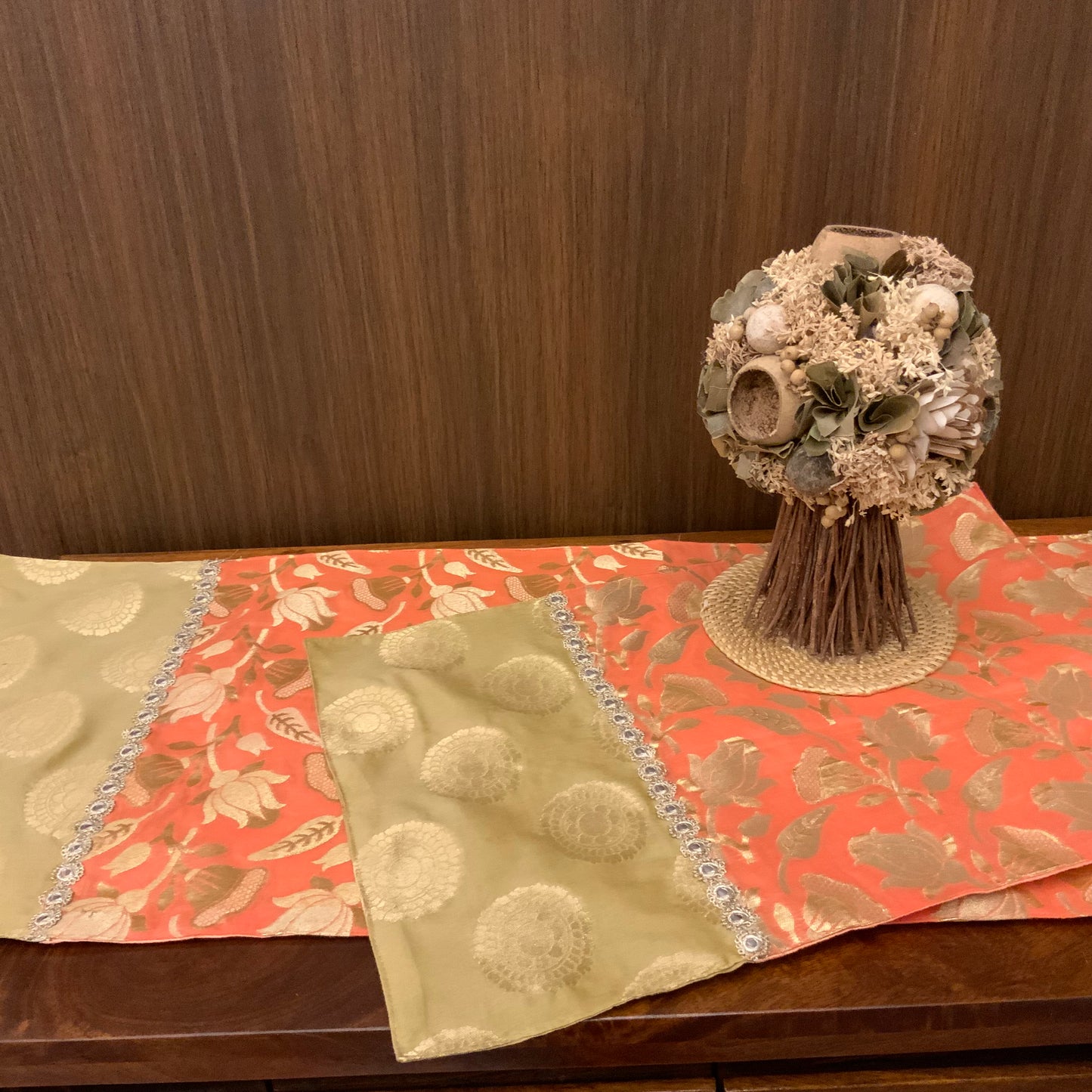 Orange & Gold Brocade Cloth Mats