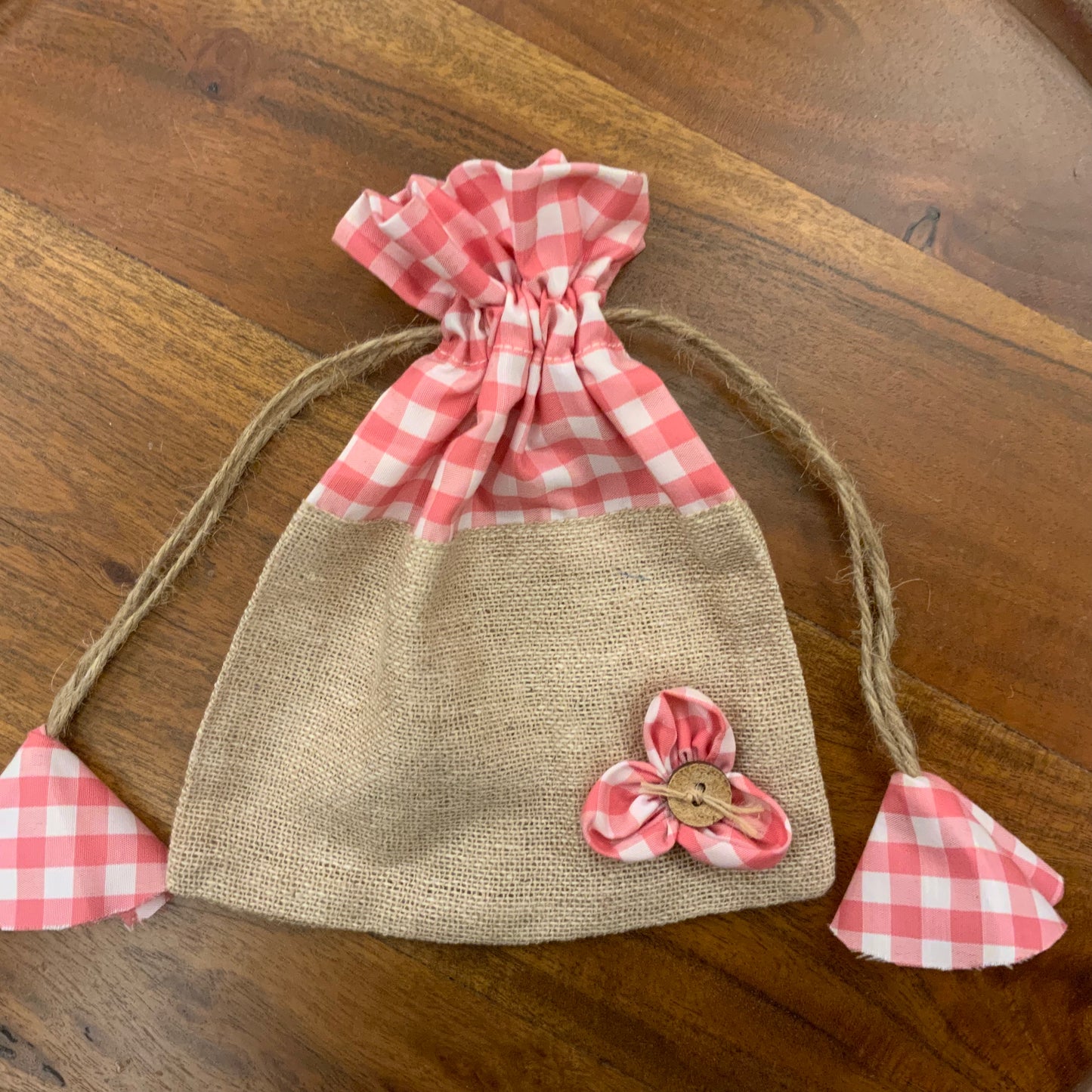 Gingham Jute Bags