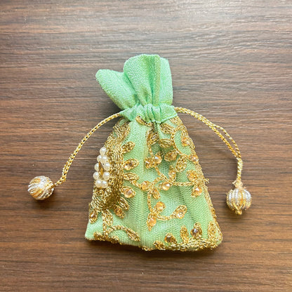 Net & Fabric Coin Bag