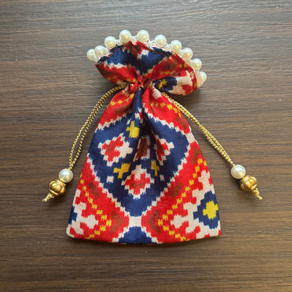 Patola with pearl beads Pasa Bags