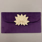 Lotus Motif Suede Envelope - Large