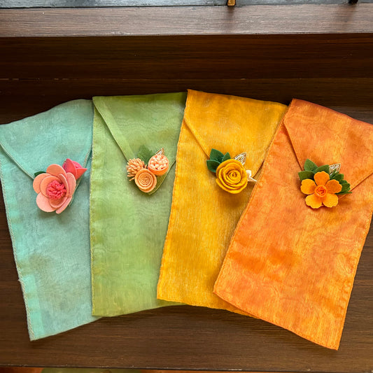 Organza Floral Fabric Envelope