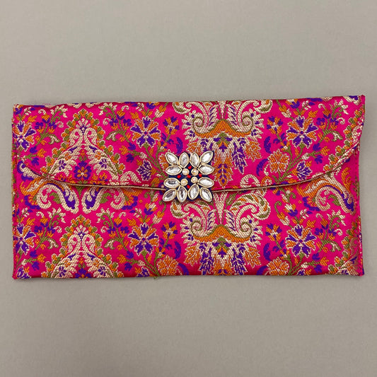Brocade Multicolour Fabric Envelope - Large