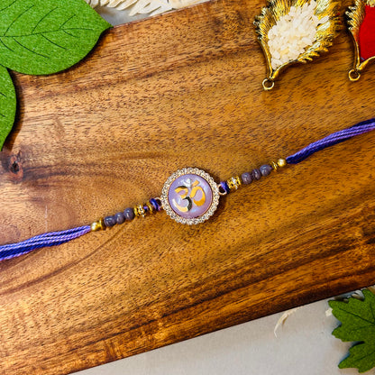 Stone Ring Om Chakalya - handcrafted Chakalya for Raksha Bandhan puja, close-up | Traditions4u