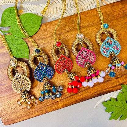 Long Stone Earring Lumba - handcrafted Lumba rakhi for bhabhi | Traditions4u
