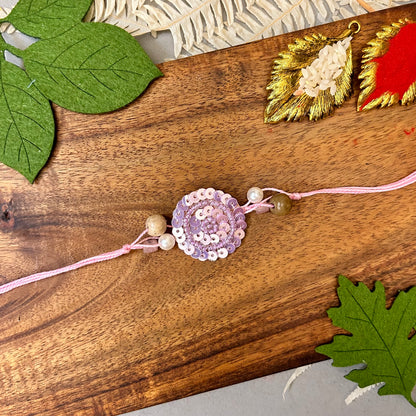 Sequin Chakalya - handcrafted Chakalya for Raksha Bandhan puja, close-up | Traditions4u
