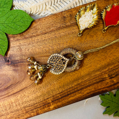 Long Stone Earring Lumba - handcrafted Lumba rakhi for bhabhi, design detail | Traditions4u