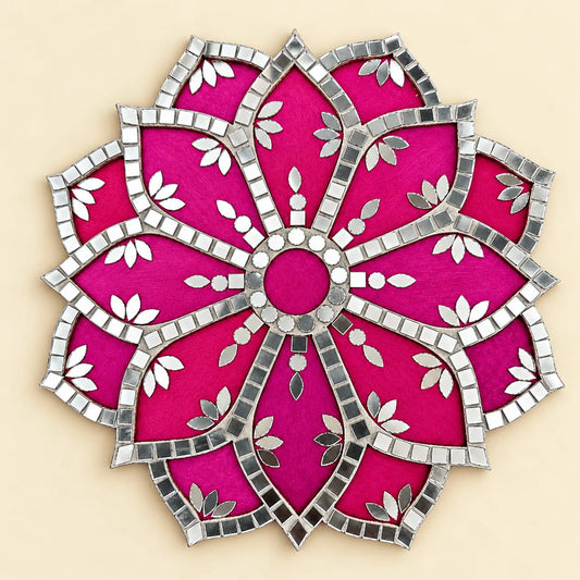 Pink Sharp Flower Rangolis