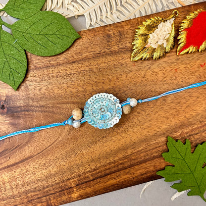 Sequin Chakalya - handcrafted Chakalya for Raksha Bandhan puja, alternate view | Traditions4u