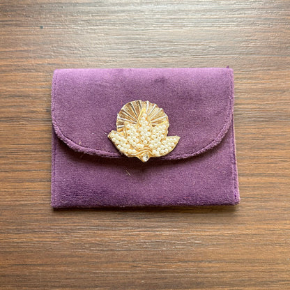 Lotus Motif Suede Envelope - Small