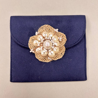 Jute Flower Suede Envelope - Medium