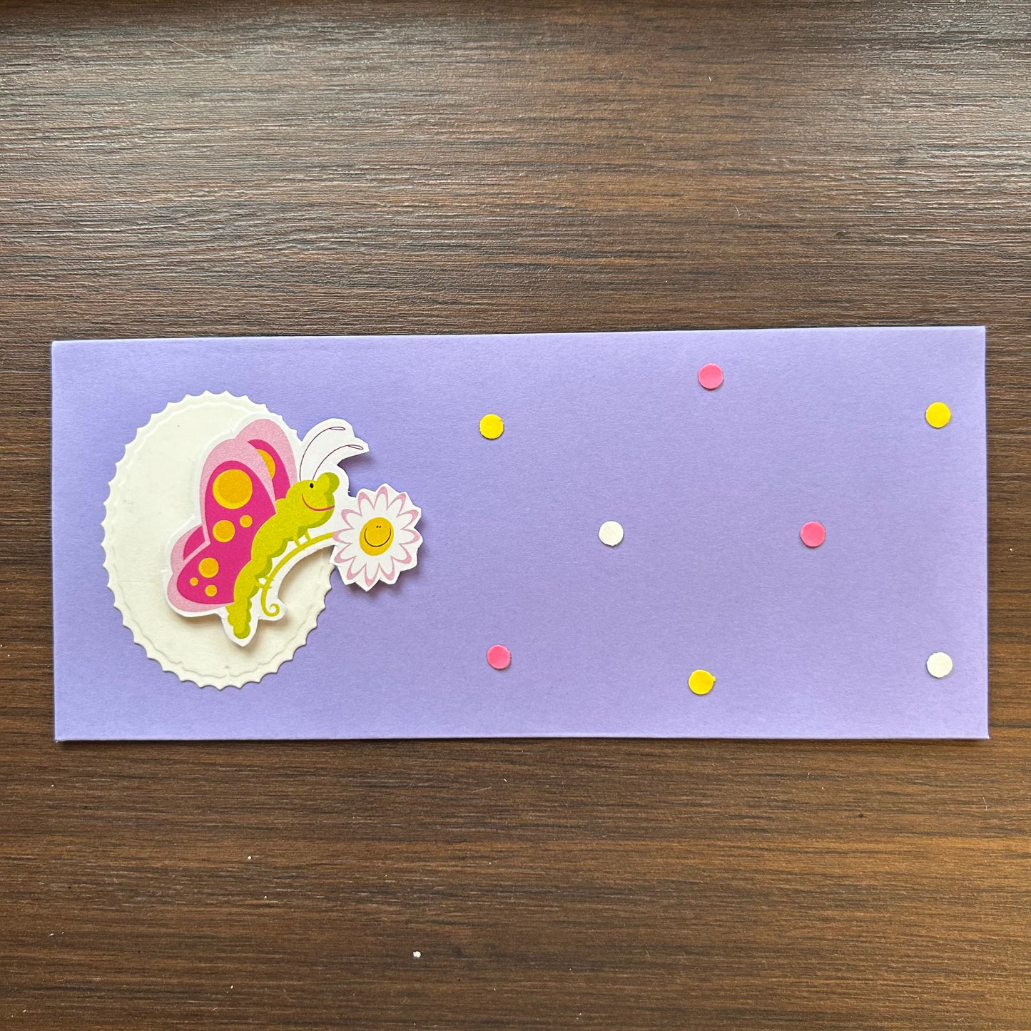 Oval Butterfly & Flower Envelope