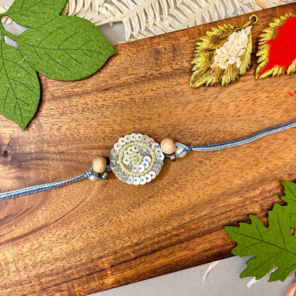 Sequin Chakalya - handcrafted Chakalya for Raksha Bandhan puja, colour detail | Traditions4u