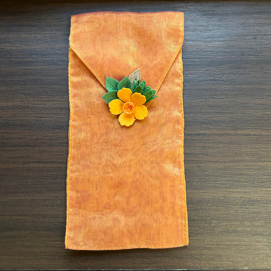 Organza Floral Fabric Envelope
