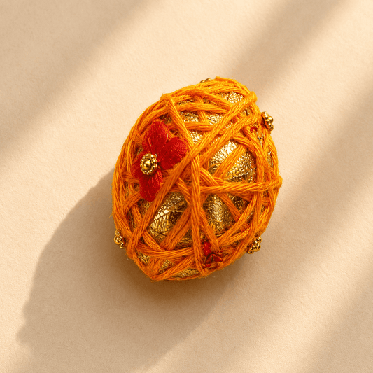 Orange Wool Wrapped Narial