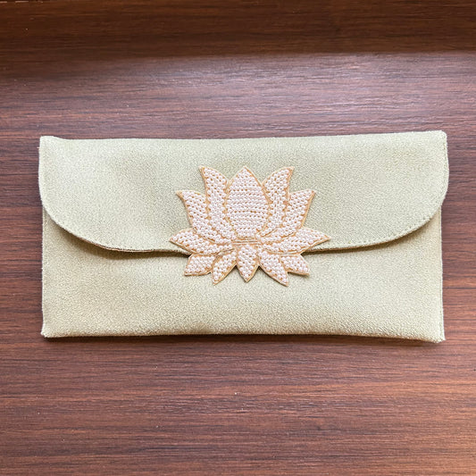 Lotus Motif Suede Foam Envelope - Large