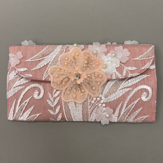 Net & Pearl Pink Fabric Envelope - Large