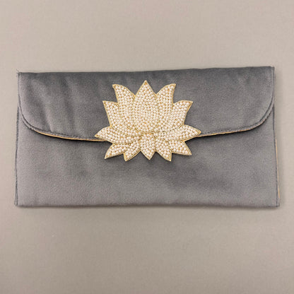 Lotus Motif Suede Foam Envelope - Large