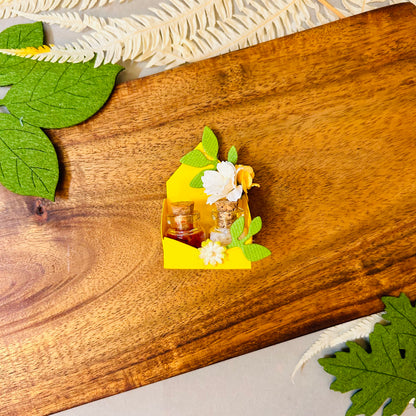 Bottles in a Floral Box Roli Chawal