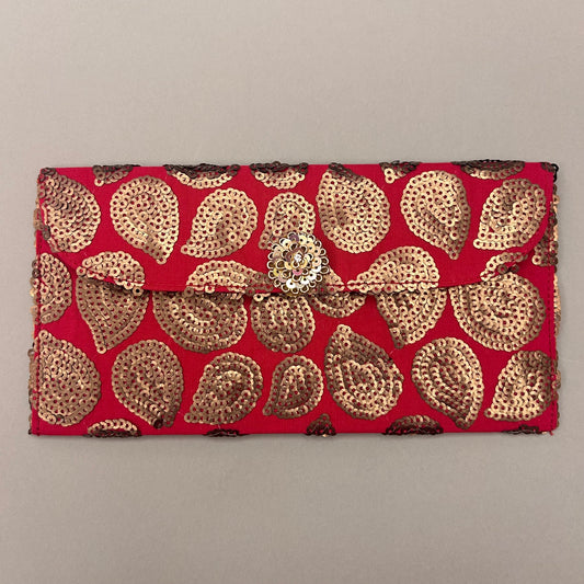 Maroon Antique Fabric Envelope