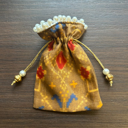 Patola with pearl beads Pasa Bags