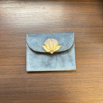 Lotus Motif Suede Envelope - Small