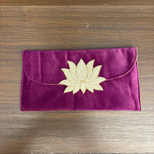 Lotus Motif Suede Foam Envelope - Large